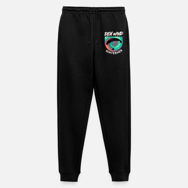 Gleitschirmflieger DEM WIND HINTERHER Lustig - Männer Premium Bio Jogginghose - Schwarz