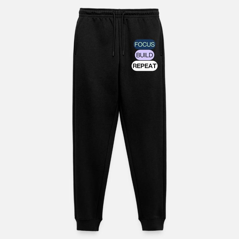 Focus, Build, Repeat – Creator Mindset - Männer Premium Bio Jogginghose - Schwarz