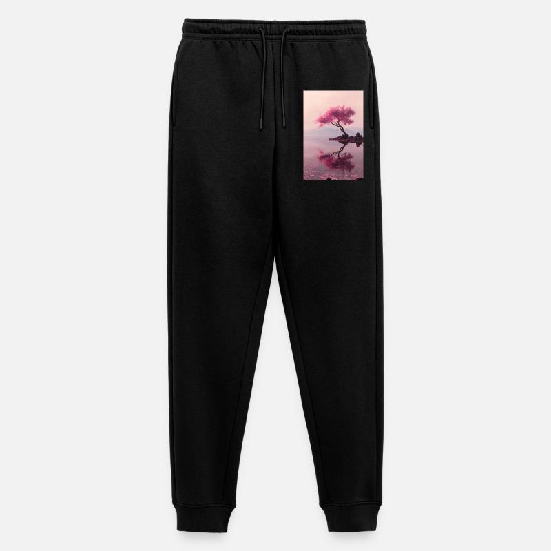 Blush Blossom Shore Reflections - Männer Premium Bio Jogginghose - Schwarz