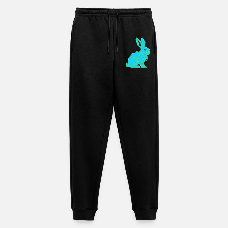 Geometrischer Hase Low Poly Modern - Männer Premium Bio Jogginghose - Schwarz