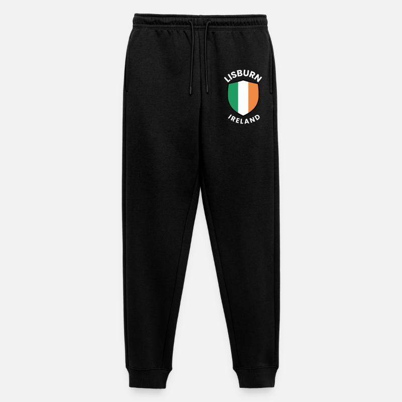 Lisburn Shield Irish Flag Tee - Männer Premium Bio Jogginghose - Schwarz