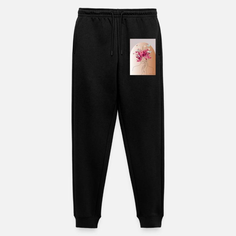 Blütenkopf mit Schmetterlingskrone - Männer Premium Bio Jogginghose - Schwarz