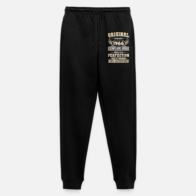 1966 – Einzigartiges Beispiel – Premiumqualität - Männer Premium Bio Jogginghose - Schwarz