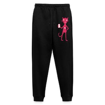 Kleine Monster: Punk-Katzen-Neon-Attitüde - Männer Premium Bio Jogginghose - Schwarz - Vorne - Thijin (182cm)