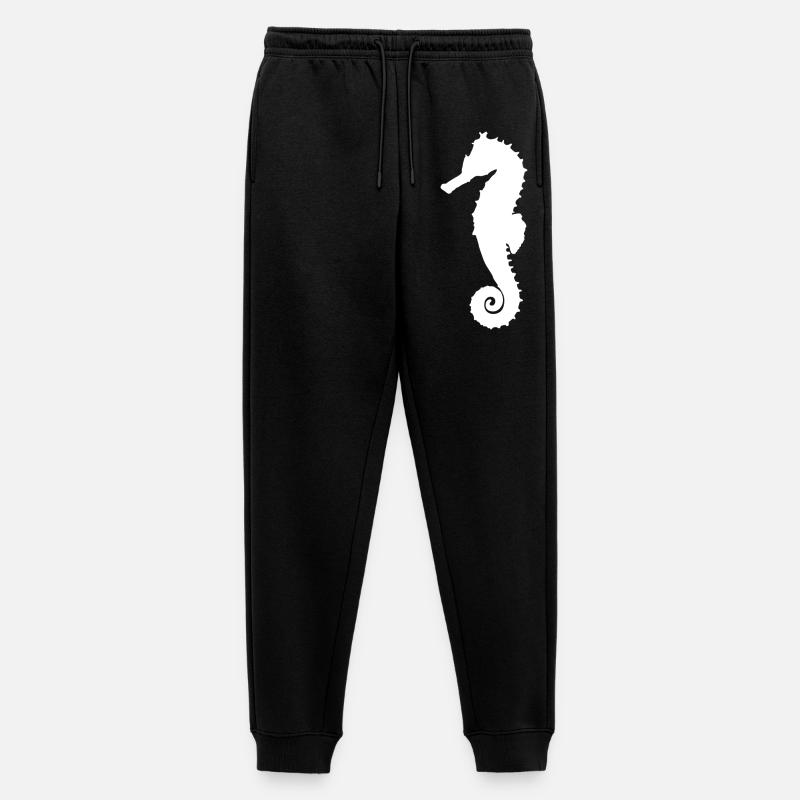 Seepferdchen weiss - Männer Premium Bio Jogginghose - Schwarz