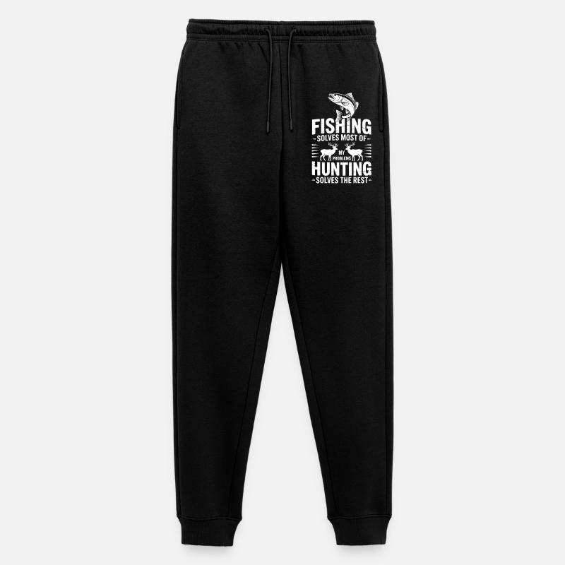 Fishing Solves Most Problems - Men's Premium Organic Joggers - black