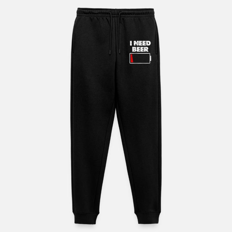 I Need Beer – Akku leer - Männer Premium Bio Jogginghose - Schwarz