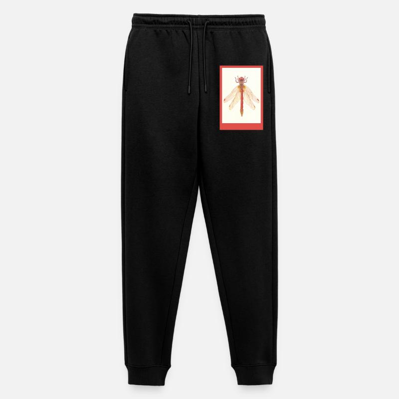 Rote Libelle Illustration - Männer Premium Bio Jogginghose - Schwarz