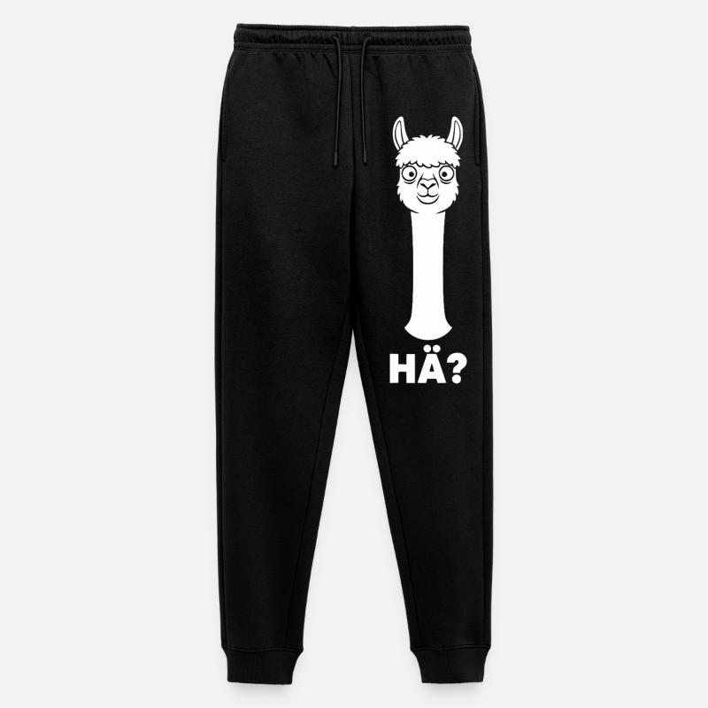 Lama mit fragendem Blick - Männer Premium Bio Jogginghose - Schwarz