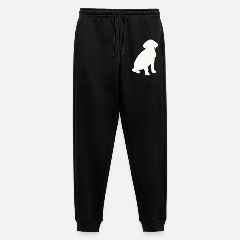 Sitzender Hund Silhouette - Männer Premium Bio Jogginghose - Schwarz