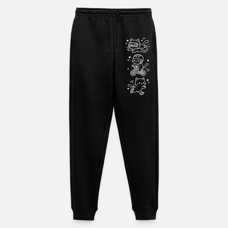 Triathlet Kawaii Katzen - Männer Premium Bio Jogginghose - Schwarz
