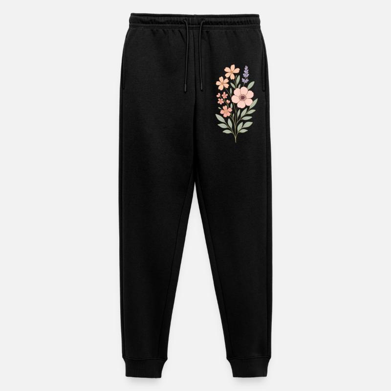 Pastellblumen Aquarellstrauß - Männer Premium Bio Jogginghose - Schwarz