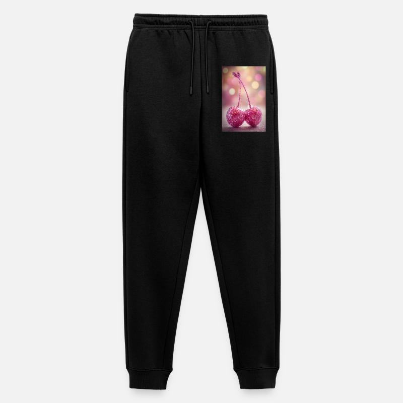 Pink Glitter Cherries Duo - Männer Premium Bio Jogginghose - Schwarz