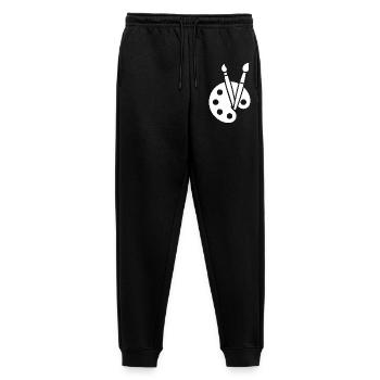 Peinture, palette de couleurs, pinceau, icône artistique - Pantalon de jogging Premium bio Homme - noir - Devant - Thijin (182cm)