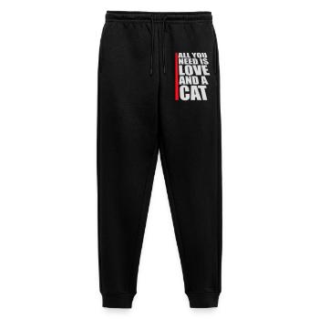 All You Need Is Love And A Cat Lustig Katze Spruch - Männer Premium Bio Jogginghose - Schwarz - Vorne - Thijin (182cm)