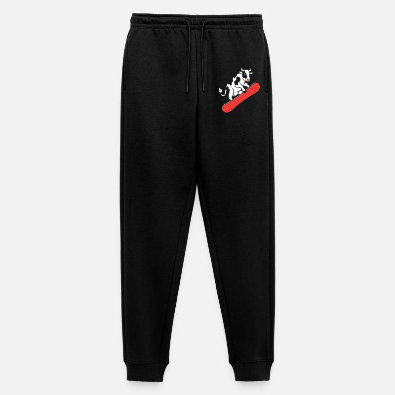 Kuh auf Skateboard - Männer Premium Bio Jogginghose - Schwarz