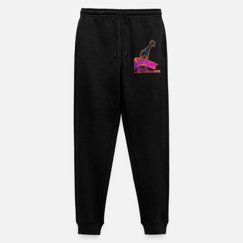 Surfer Giraffe - Männer Premium Bio Jogginghose - Schwarz