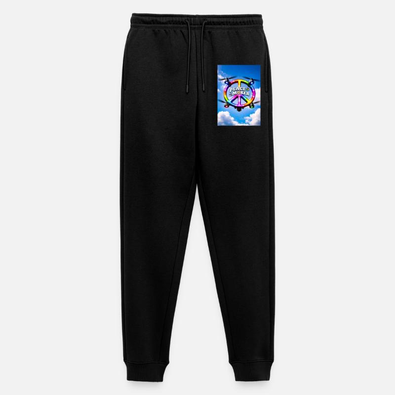 Friedensstifter Regenbogen-LED-Ring - Männer Premium Bio Jogginghose - Schwarz