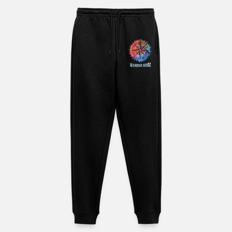 Wander More Compass Batik - Männer Premium Bio Jogginghose - Schwarz