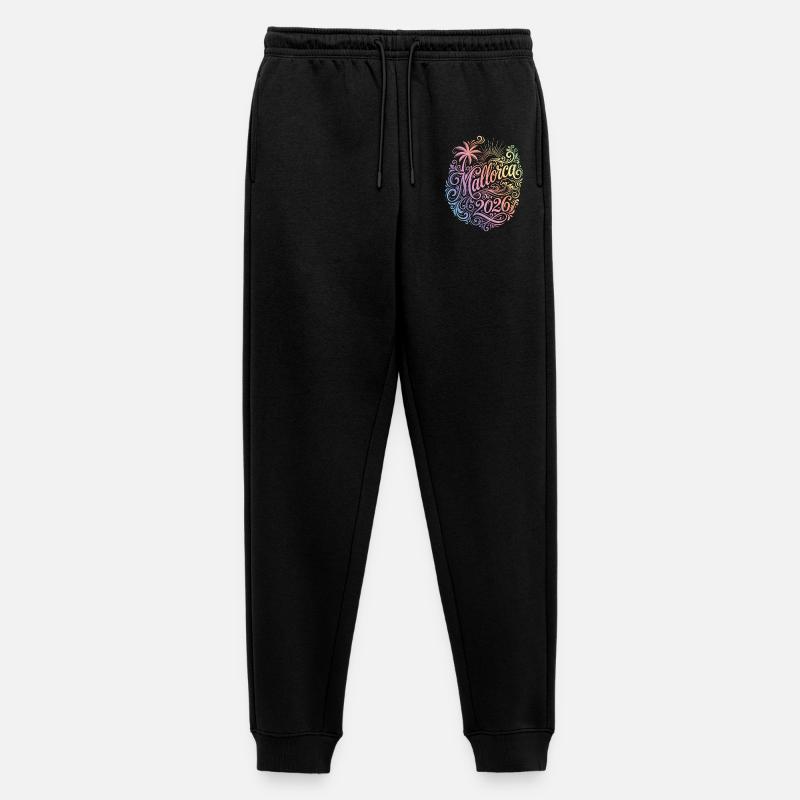 Mallorca 2026 Bunt Palme - Männer Premium Bio Jogginghose - Schwarz