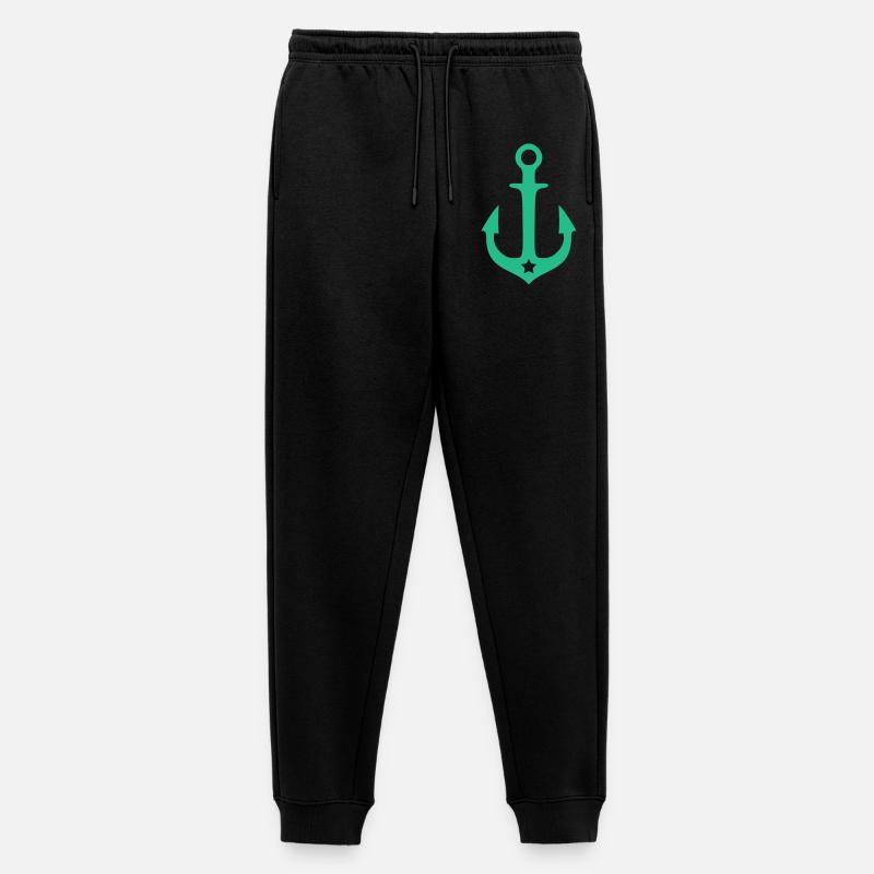 Ankerlogo mit Sternakzent - Männer Premium Bio Jogginghose - Schwarz