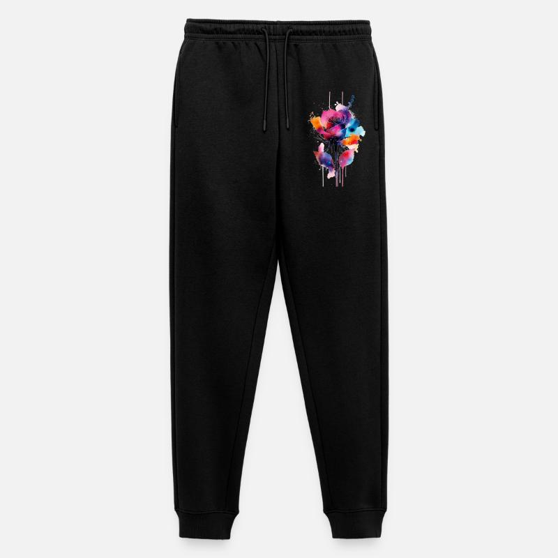 Blume - Männer Premium Bio Jogginghose - Schwarz