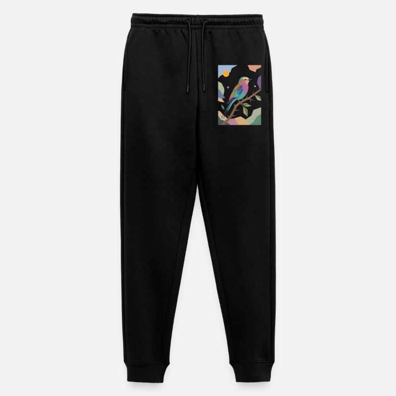Bunter Vogel Fliederbrustwalze Design  - Männer Premium Bio Jogginghose - Schwarz