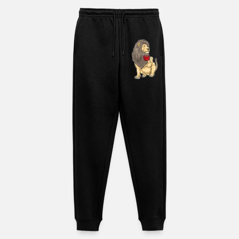 Löwe Kaffee Tasse - Männer Premium Bio Jogginghose - Schwarz