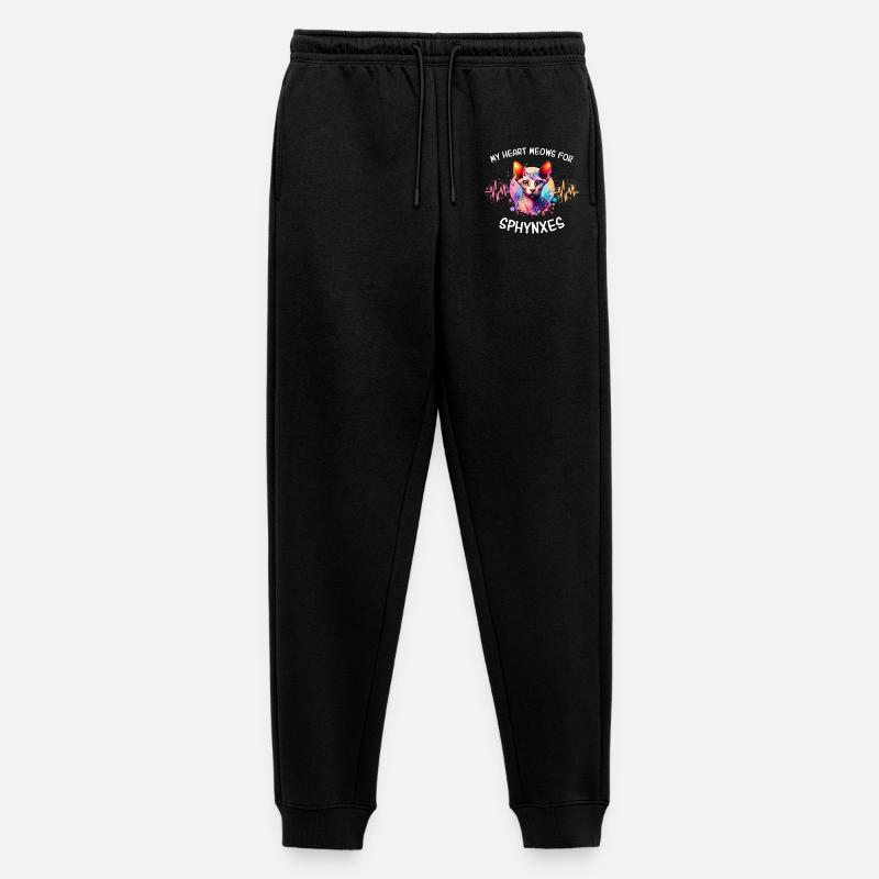 Sphynxkatze Herzlinie Nacktkatze - Männer Premium Bio Jogginghose - Schwarz