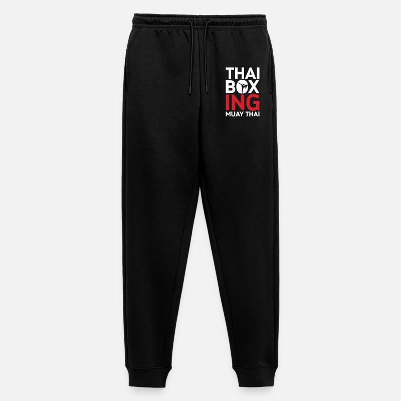 Thai-Boxen-Muay-Thai-Emblem - Männer Premium Bio Jogginghose - Schwarz