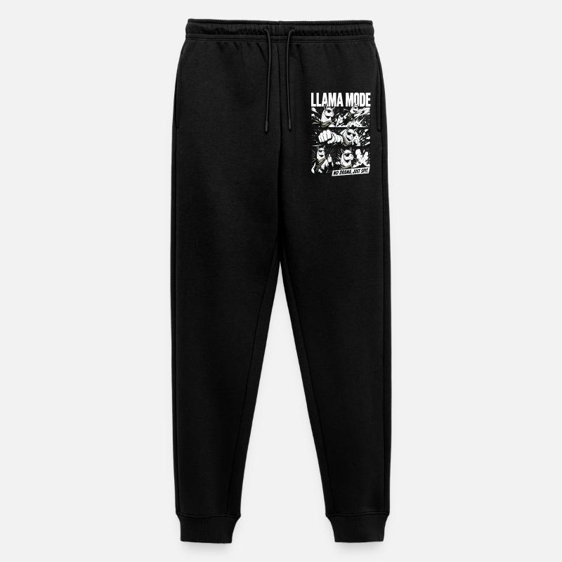 No Drama Llama Comic Vibes - Männer Premium Bio Jogginghose - Schwarz