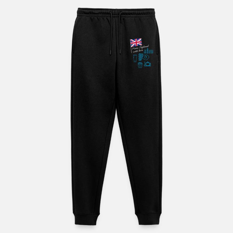 EXANGLIA (Blauer + Weißer Text) - Männer Premium Bio Jogginghose - Schwarz