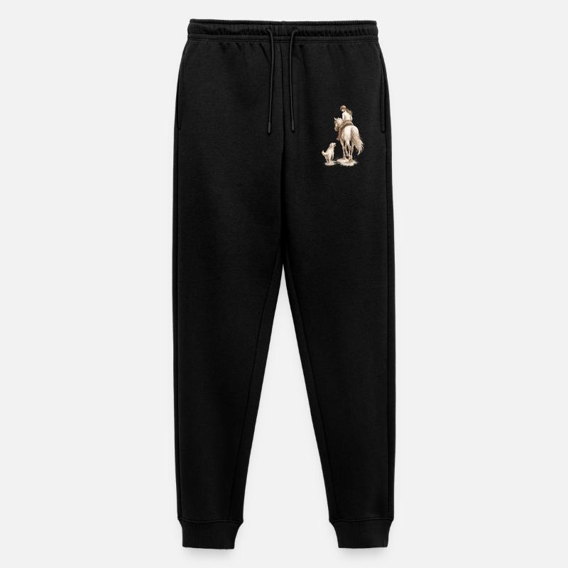 Side by Side - Männer Premium Bio Jogginghose - Schwarz