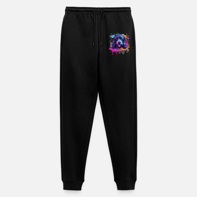 Pudel Splash Art Dog Bunt - Männer Premium Bio Jogginghose - Schwarz