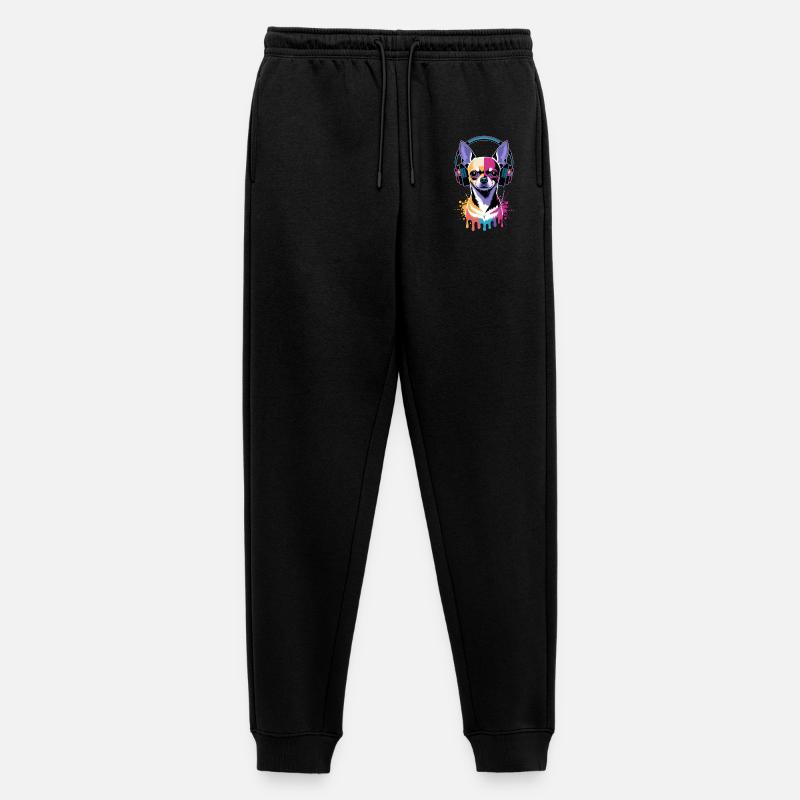 Chihuahua Kopfhörer - Männer Premium Bio Jogginghose - Schwarz