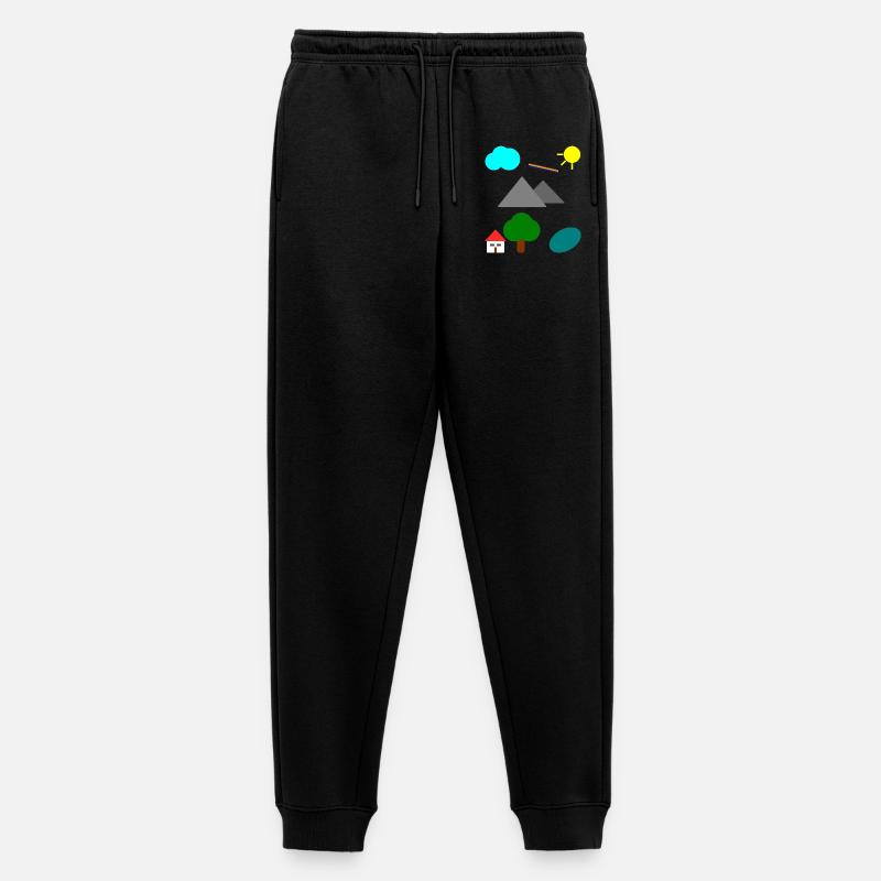 Einfache Landschaft - Männer Premium Bio Jogginghose - Schwarz