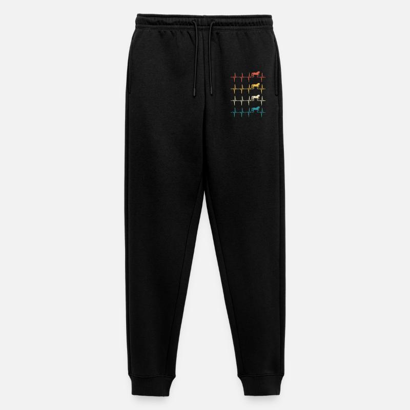 Retro Pferd Herzschlagpferd - Männer Premium Bio Jogginghose - Schwarz