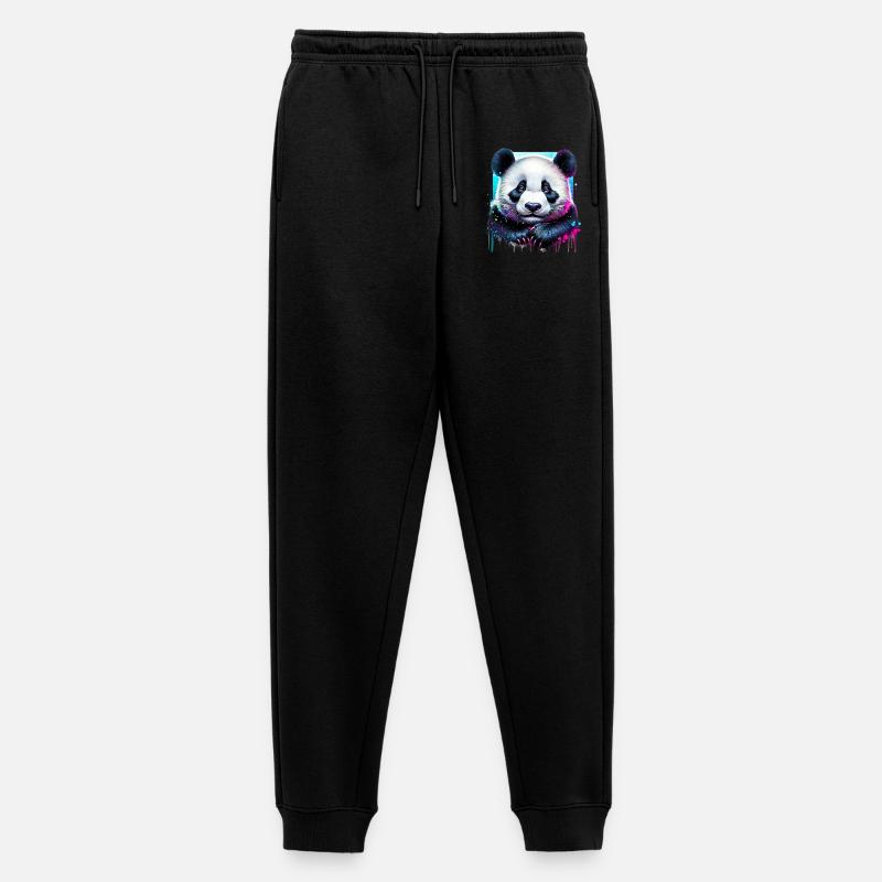 Panda - Männer Premium Bio Jogginghose - Schwarz