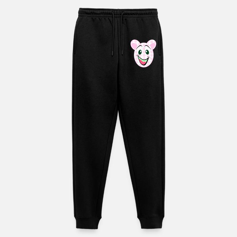 Bär Blumenmuster Lächeln - Männer Premium Bio Jogginghose - Schwarz
