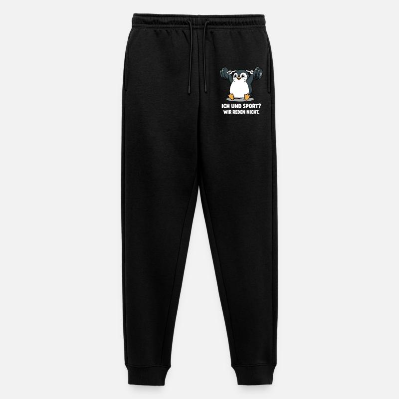 Penguin Gewichtheben Spruch - Männer Premium Bio Jogginghose - Schwarz