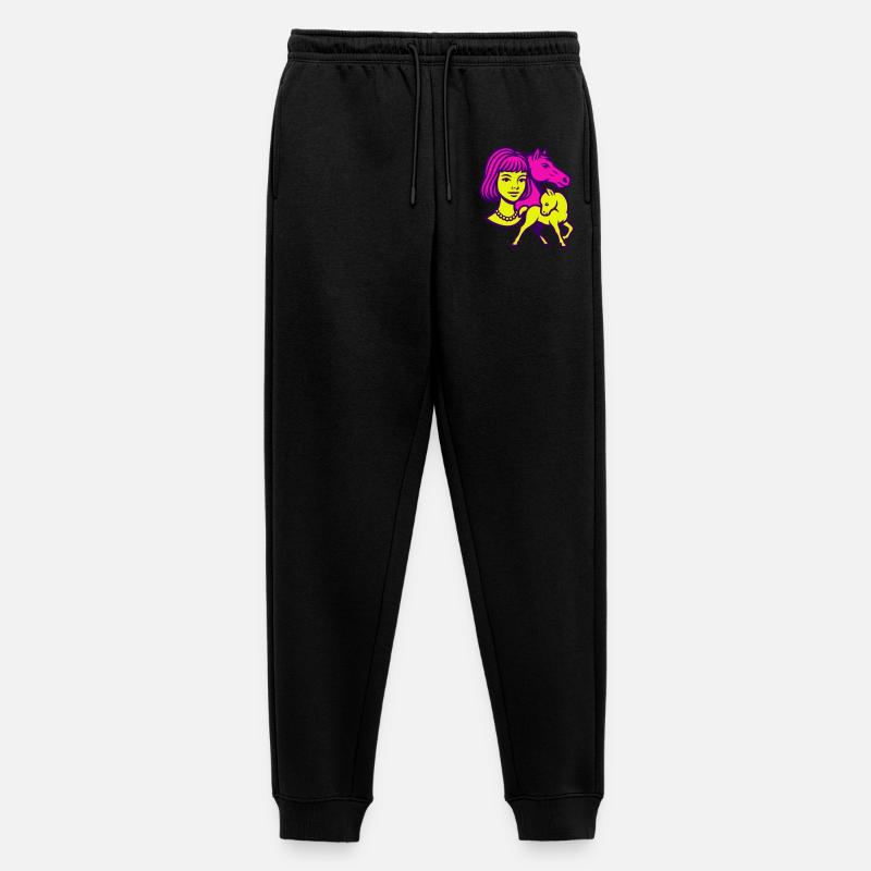 Pferdemädchen Pop-Art - Männer Premium Bio Jogginghose - Schwarz