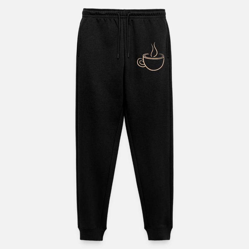 Dampfende Kaffeetasse Minimal Design - Männer Premium Bio Jogginghose - Schwarz
