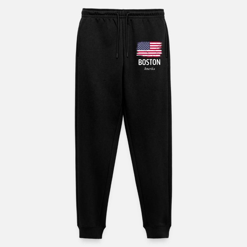 Boston - Männer Premium Bio Jogginghose - Schwarz