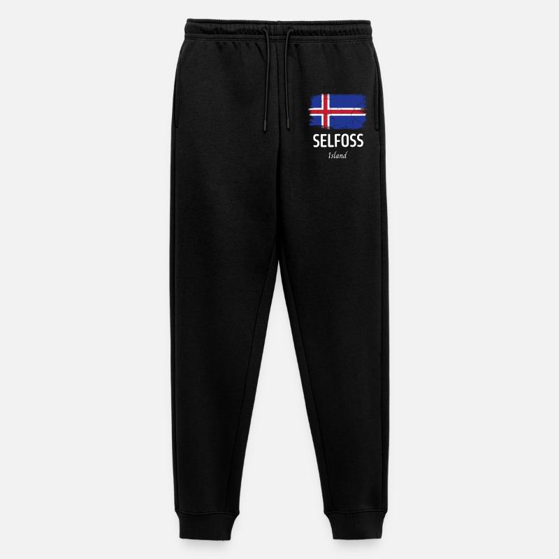 Selfoss - Männer Premium Bio Jogginghose - Schwarz