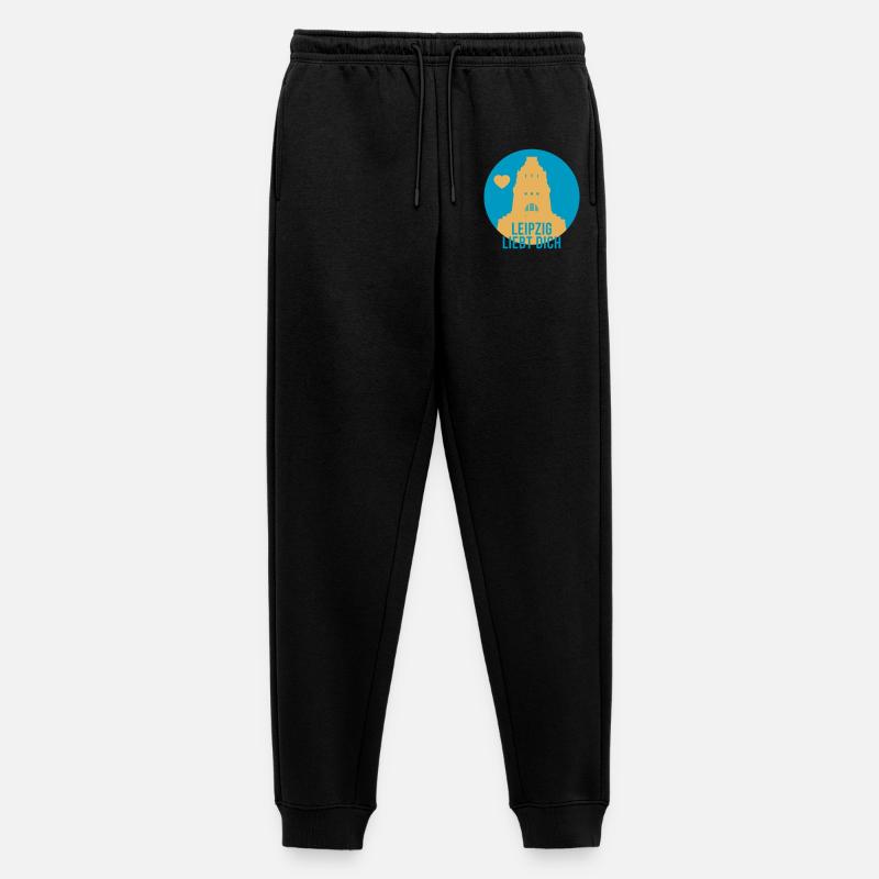 Leipzig liebt dich - Männer Premium Bio Jogginghose - Schwarz