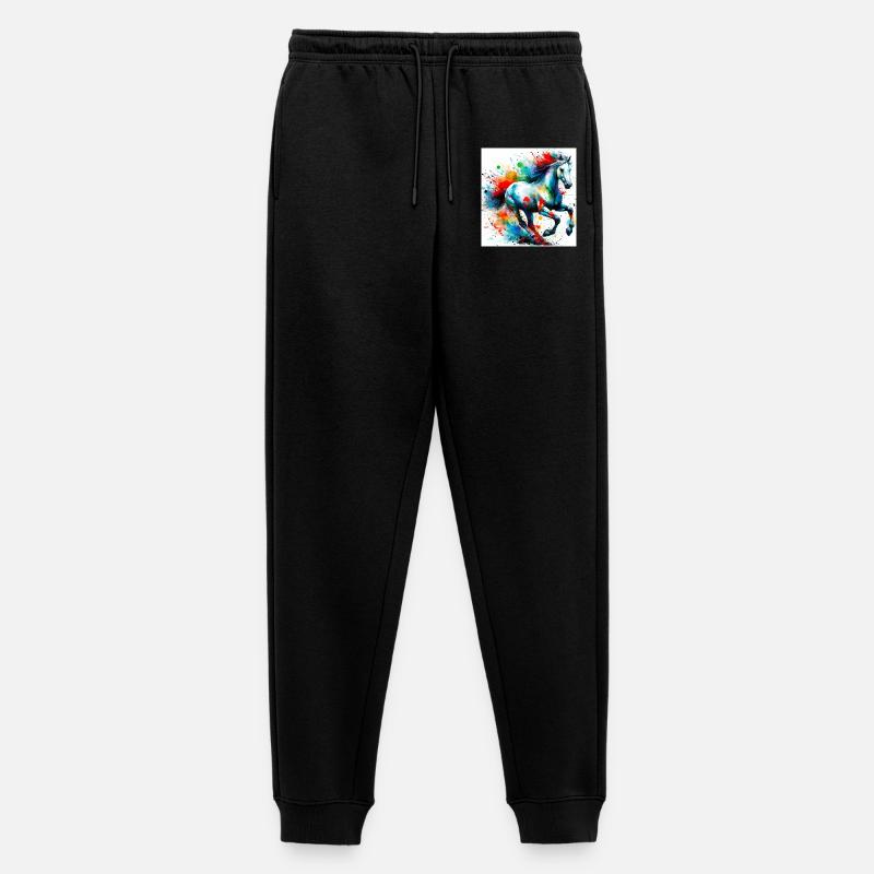 Pferd - Männer Premium Bio Jogginghose - Schwarz
