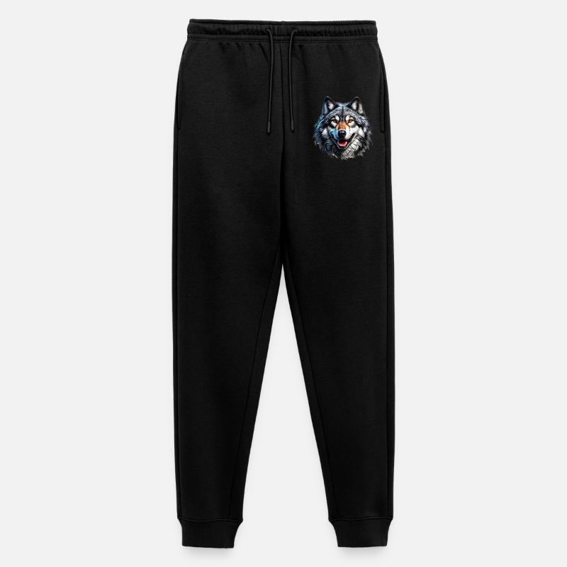 Wolf - Männer Premium Bio Jogginghose - Schwarz