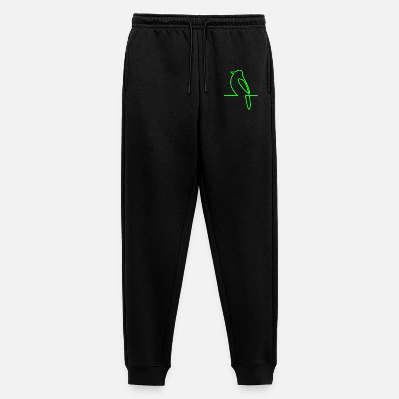 Leuchtender Vogel Linienkunst - Männer Premium Bio Jogginghose - Schwarz