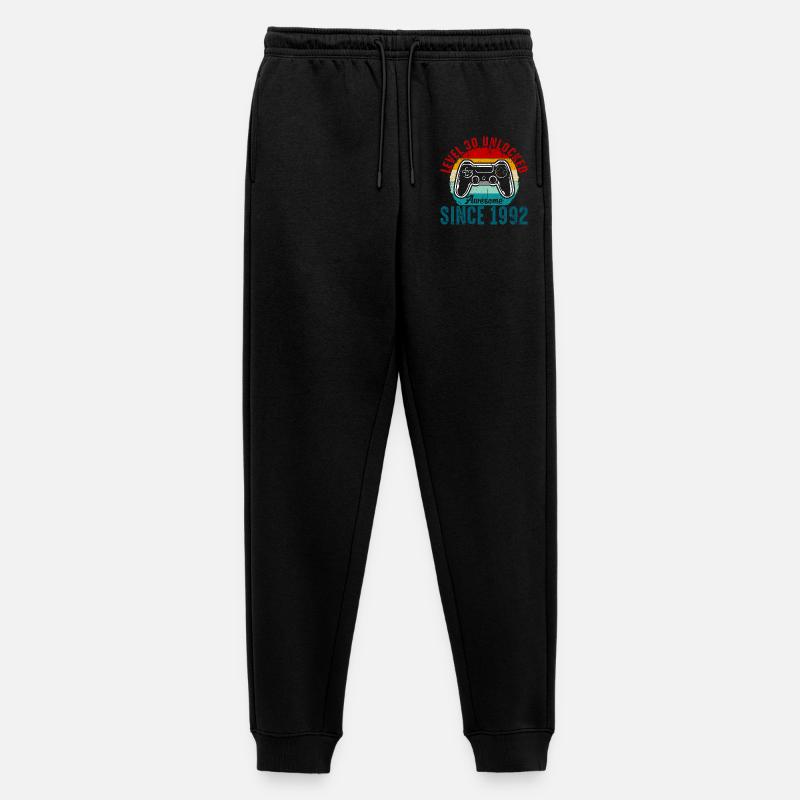 Level 30 Unlocked Retro Controller Tee - Men's Premium Organic Joggers - black