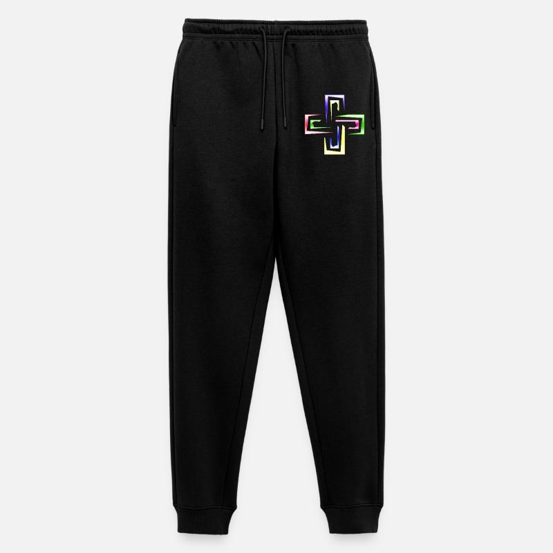 Neon Prism Frames abstraktes Logo - Männer Premium Bio Jogginghose - Schwarz